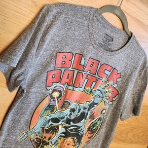 MARVEL BLACK PANTHER GRAPHIC T-SHIRT TEE GRAY EUC UNISEX MEDIUM